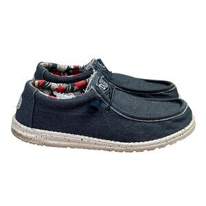 Hey Dude Wally Stretch Canvas 12 Men Slip On Loafer Shoes Blue Coastal